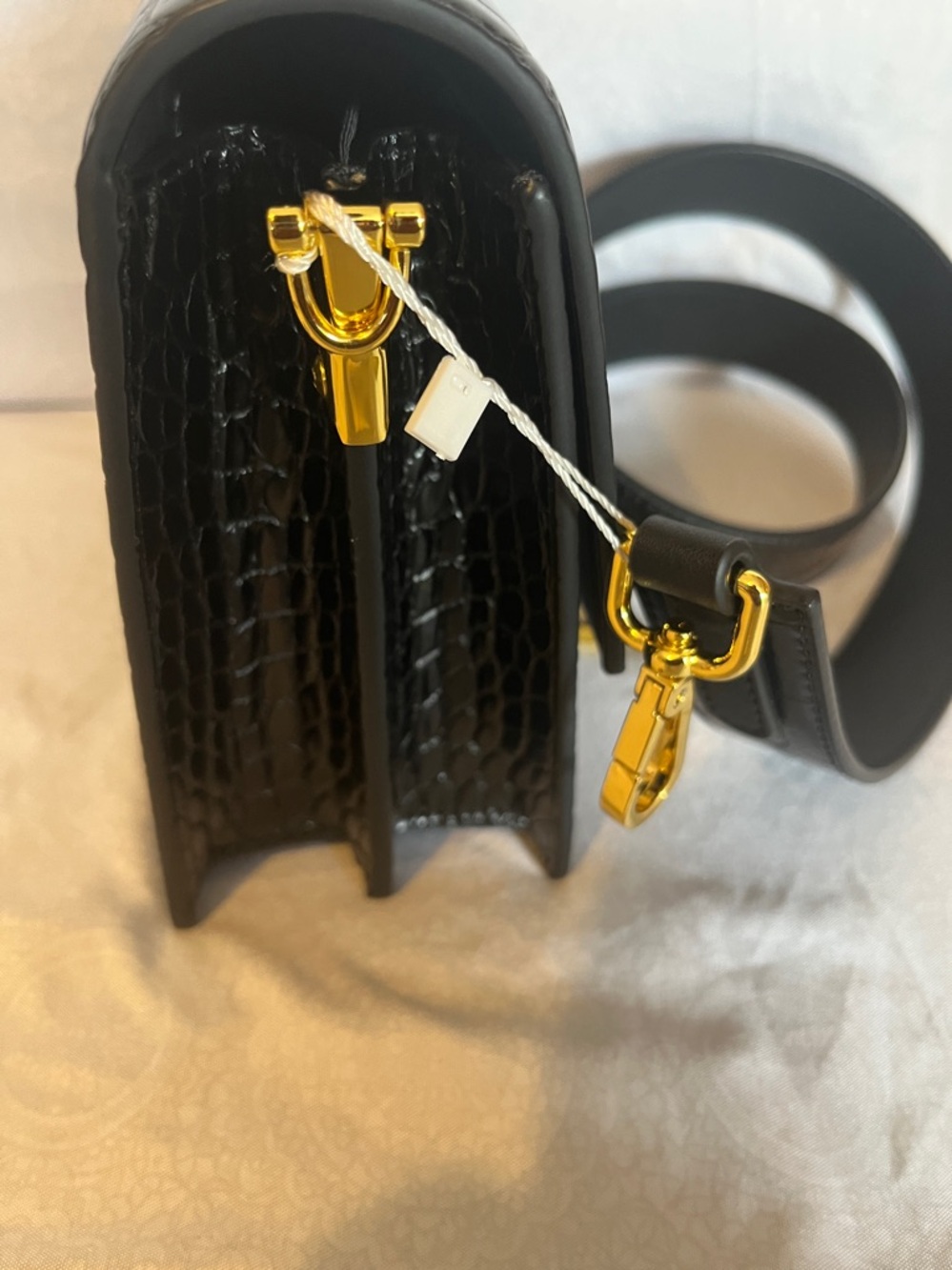 JW PEI Black Croc-Embossed Leather Crossbody Bag New Without Tags - Picture 4 of 10
